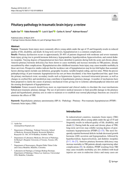 Pituitary Pathology in Traumatic Brain Injury: a Review