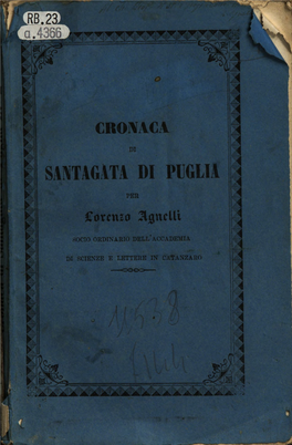 Cronaca Di Sant'agata Di Puglia
