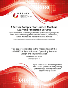 A Tensor Compiler for Unified Machine Learning Prediction Serving