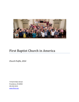 First Baptist Church in America