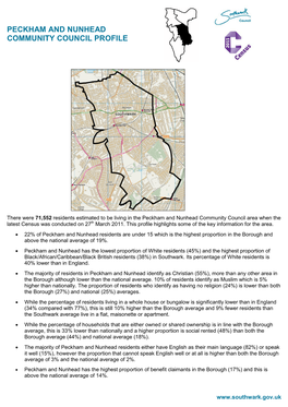 Peckham and Nunhead Community Council Profile