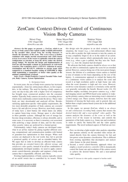 Zencam: Context-Driven Control of Continuous Vision Body Cameras