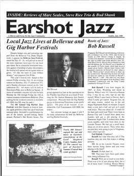 Local Jazz Lives at Bellevue and Gig Harbor Festivals Bob Russell
