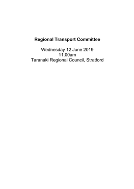 Regional Transport Committee Agenda June 2019