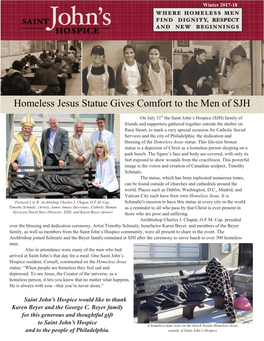 Homeless Jesus Statue Gives Comfort to the Men of SJH