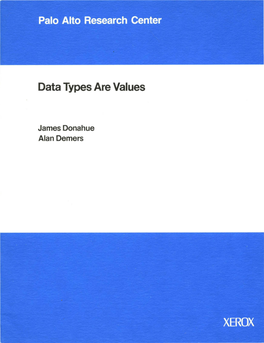 Data Types Are Values