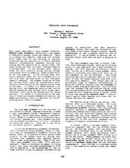 Modular Logic Grammars