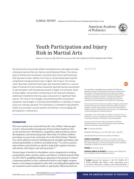 Youth Participation and Injury Risk in Martial Arts Rebecca A