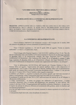 ATO IDRICO EST: PROVINCIA DELLA SPEZIA" Presso PROVINCIA DELLA SPEZIA Medaglia D'oro Al Valor Militare