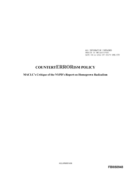 Counterterrorism Policy