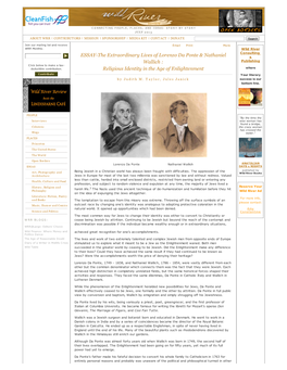 The Extraordinary Lives of Lorenzo Da Ponte & Nathaniel Wallich