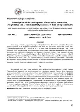 Investigation of the Development of Root Lesion Nematodes, Pratylenchus Spp