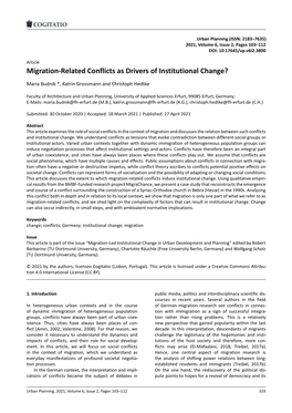 Migration-Related Conflicts As Drivers of Institutional Change?