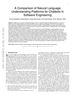 A Comparison of Natural Language Understanding Platforms for Chatbots in Software Engineering