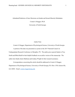 Attitudinal Predictors of Juror Decisions on Gender and Sexual Minority Defendants