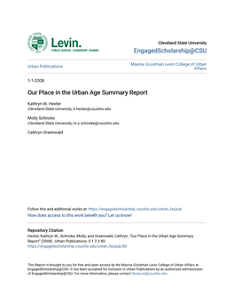 Our Place in the Urban Age Summary Report