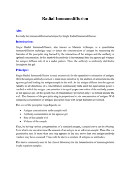 Radial Immunodiffusion Assay Protocol