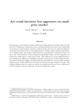 Are Retail Investors Less Aggressive on Small Price Stocks?