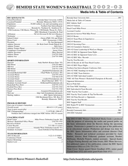 2002-03 Media Guide