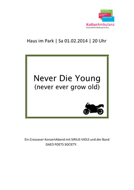 Never Die Young (Never Ever Grow Old)