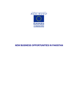 New Business Opportunities in Pakistan