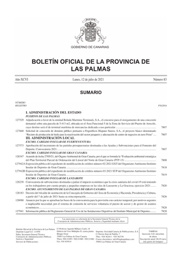 Boletín Oficial De La Provincia De Las Palmas