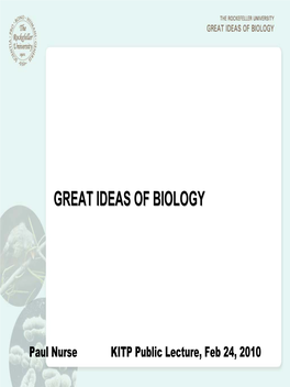 Five Great Ideas of Biology