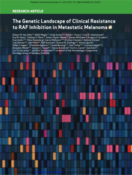 The Genetic Landscape of Clinical Resistance to RAF Inhibition in Metastatic Melanoma