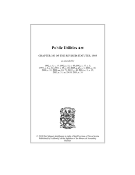 Public Utilities Act