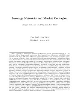 Leverage Networks and Market Contagion