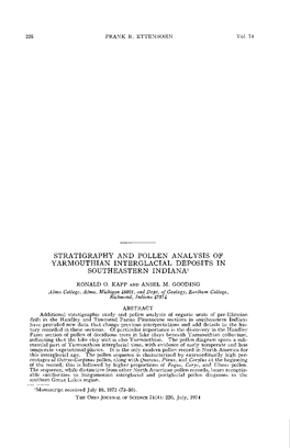 Stratigraphy and Pollen Analysis of Yarmouthian Interglacial Deposits