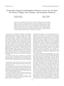 Emotionally Charged Autobiographical Memories Across the Life Span: the Recall of Happy, Sad, Traumatic, and Involuntary Memories