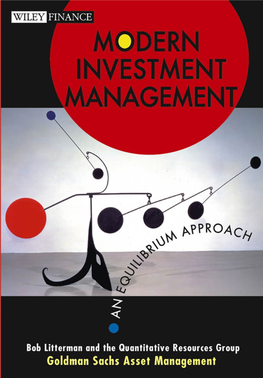 Bob Litterman and the Quantitative Resources Group Goldman Sachs Asset Management