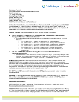 Fam-Trastuzumab Deruxtecan-Nxki Submitted by Daiichi