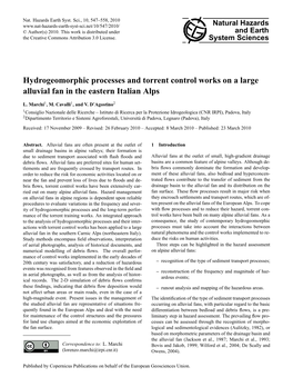 Hydrogeomorphic Processes and Torrent Control Works on a Large Alluvial Fan in the Eastern Italian Alps