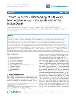 Towards a Better Understanding of Rift Valley Fever Epidemiology in The