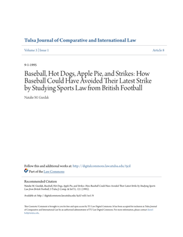 Baseball, Hot Dogs, Apple Pie, and Strikes: How Baseball Could Have Avoided Their Latest Strike by Studying Sports Law from British Football Natalie M