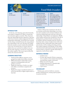 Food Web Invaders