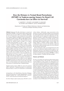 Does the Distance to Normal Renal Parenchyma (DTNRP) in Nephron-Sparing Surgery for Renal Cell Carcinoma Have an Effect on Survival?