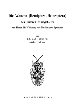 Die Wanzen (Hemiptera - Heteroptera)