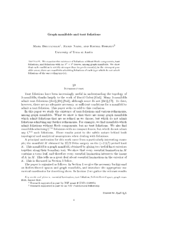Graph Manifolds and Taut Foliations Mark Brittenham1, Ramin Naimi, and Rachel Roberts2 Introduction