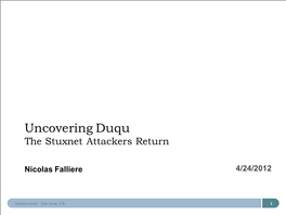 Duqu the Stuxnet Attackers Return