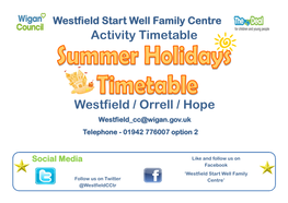 Activity Timetable Westfield / Orrell / Hope