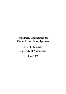 Regularity Conditions for Banach Function Algebras