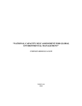 “National Capacity Self Assessment for Global Environmental Management”