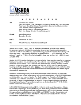 FY 2015 Housing Production Goals Report