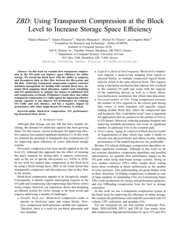 ZBD: Using Transparent Compression at the Block Level to Increase Storage Space Efﬁciency