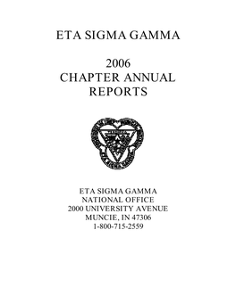 2006 Chapter Reports