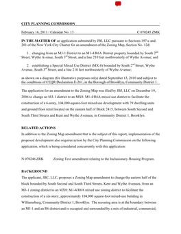 C 070245 ZMK – Wythe Avenue Rezoning and Text Amendment