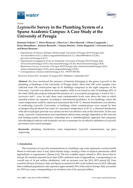 Legionella Survey in the Plumbing System of a Sparse Academic Campus: a Case Study at the University of Perugia